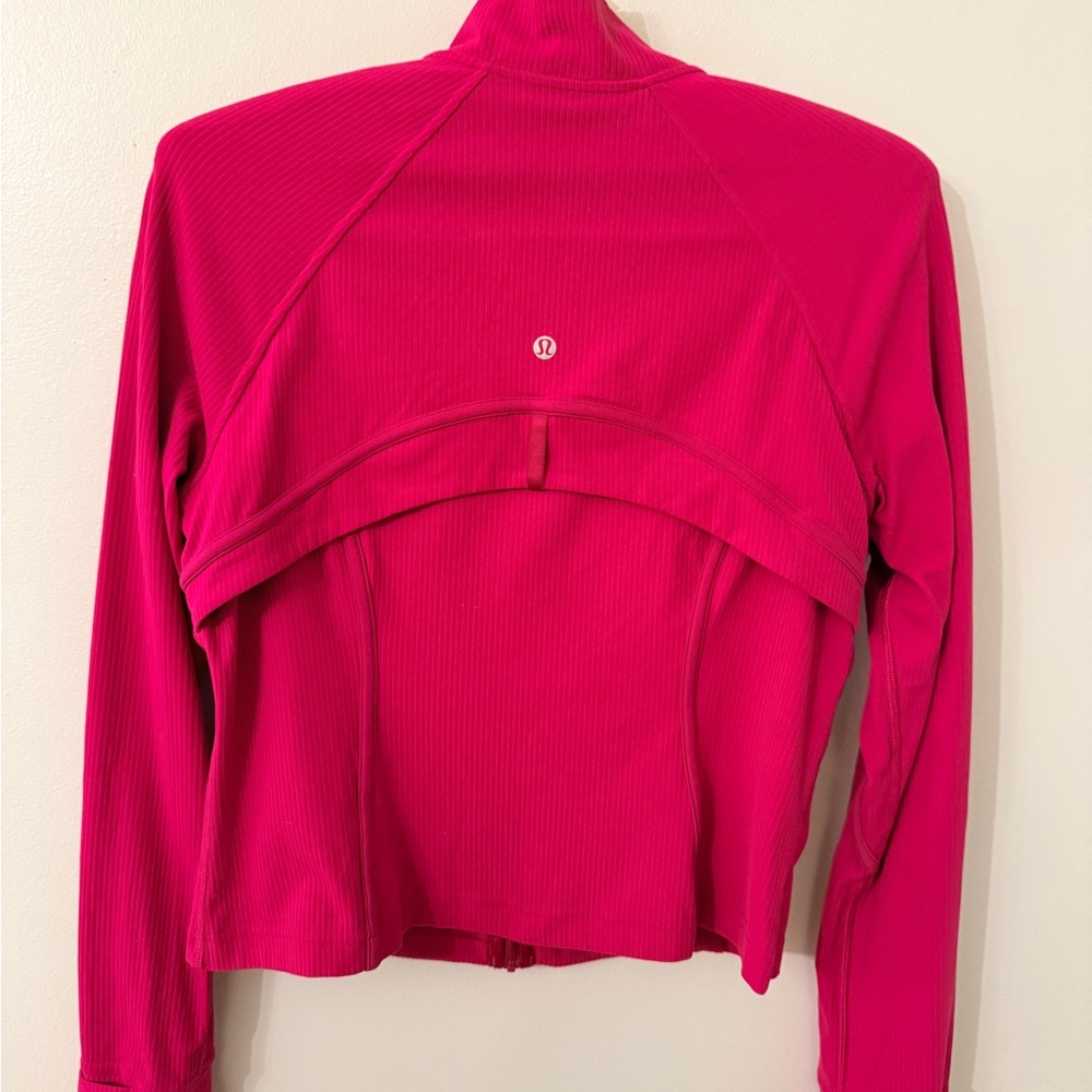 Lululemon Jacket Run Forme Magenta Pink Ribbed Mesh Vent Size 4 - Picture 6 of 9